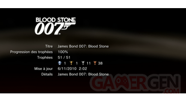 007 blood stone trophees LISTE PS3 PS3GEN 01