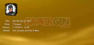 X-MEN Destiny - Trophées - ARGENT- 01