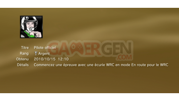 WRC FIA WORLD RALLY Championshipl ps3 Trophees ARGENT 04