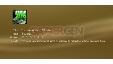 WRC FIA WORLD RALLY Championshipl ps3 Trophees ARGENT 02