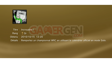 WRC FIA WORLD RALLY Championshipl ps3 Trophees MASQUES 02