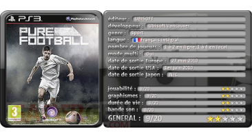 Pure Football Test complet PS3 Xbox 360 tableau