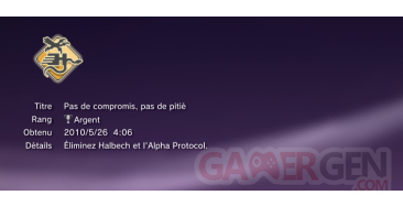 Alpha Protocol Trophees masques caches ARGENT 3