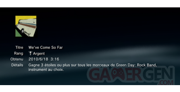 GREEN DAY Rock Band trophees ARGENT    1