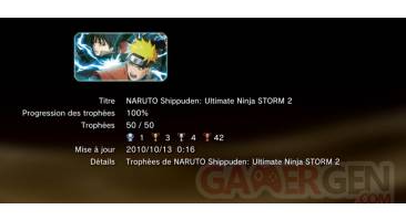 naruto shippuden ultimate ninja storm 2 trophees liste 1
