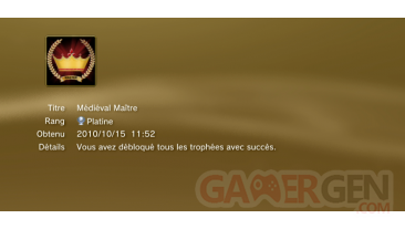 history great battle medieval ps3 trophees PLATINE 01
