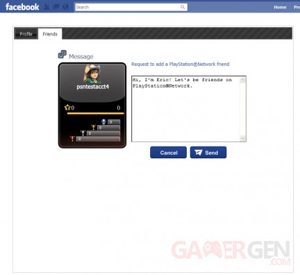 PlayStation Network Facebook Friends Request
