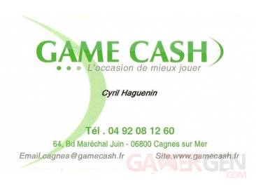 Carte visite game cash
