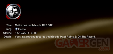 Dead Rising 2 - Off the record - Trophées - PLATINE 1
