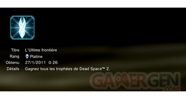 Dead Space 2 trophées PS3 MASQUES 01