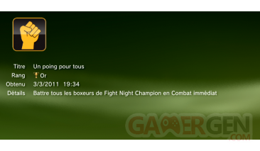 Fight Night Champion - Trophées - OR - 1