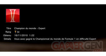 FORMULA 1 2010 trophees or      1