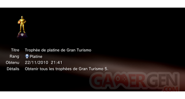 Gran Turismo 5 trophees PLATINE    1