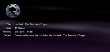 Hunted The demon's Forge trophées PLATINE 01