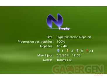 Hyperdimension Neptune trophées LISTE     1