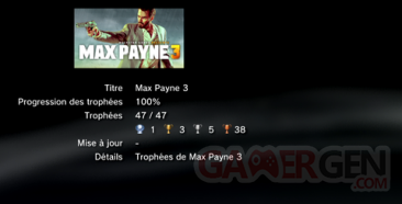 Max Payne Trophées LISTE -  1