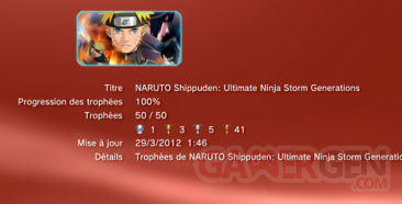 Naruto Shippuden UNSG - trophées - LISTE