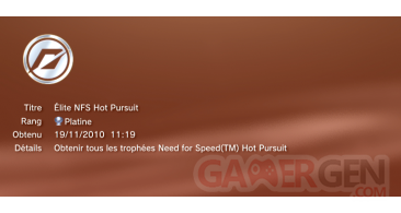 Need for Speed hot pursuit trophees PLATINE PS3 001 1