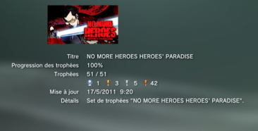 no more hereos heroes paradise  trophees LISTE 1