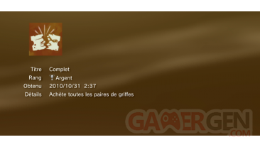 Le royaume de gahoole  trophees ARGENT PS3 PS3GEN 01