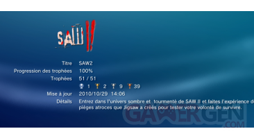 SAW II  trophees LISTE PS3 PS3GEN 01