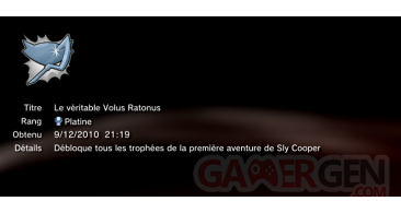Sly Trilogy - Sly 1 - trophees PLATINE 1