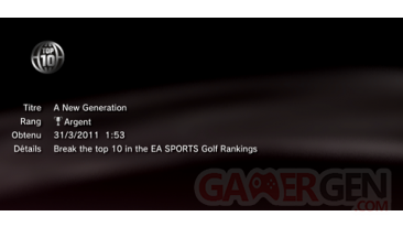 Tiger Wood PGA Tour 12 - Trophees - ARGENT -  1