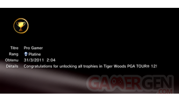 Tiger Wood PGA Tour 12 - Trophees - PLATINE -  1