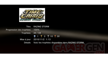 Time Crisis Razing Storm  trophees LISTE PS3 PS3GEN 00