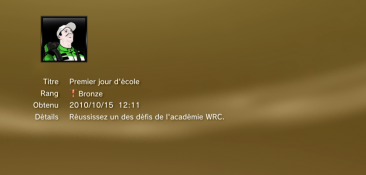 WRC FIA WORLD RALLY Championshipl ps3 Trophees BRONZE 41